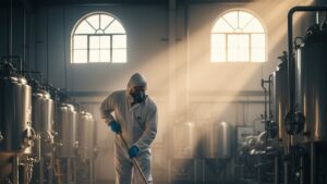 Aplicación de recubrimiento epóxico alimentaria en piso de industria alimentaria mexicana