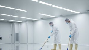 Aplicación de recubrimiento epóxico alimentario en piso de industria alimentaria en México