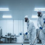 Aplicación de recubrimiento epóxico alimentario en piso de planta procesadora de alimentos